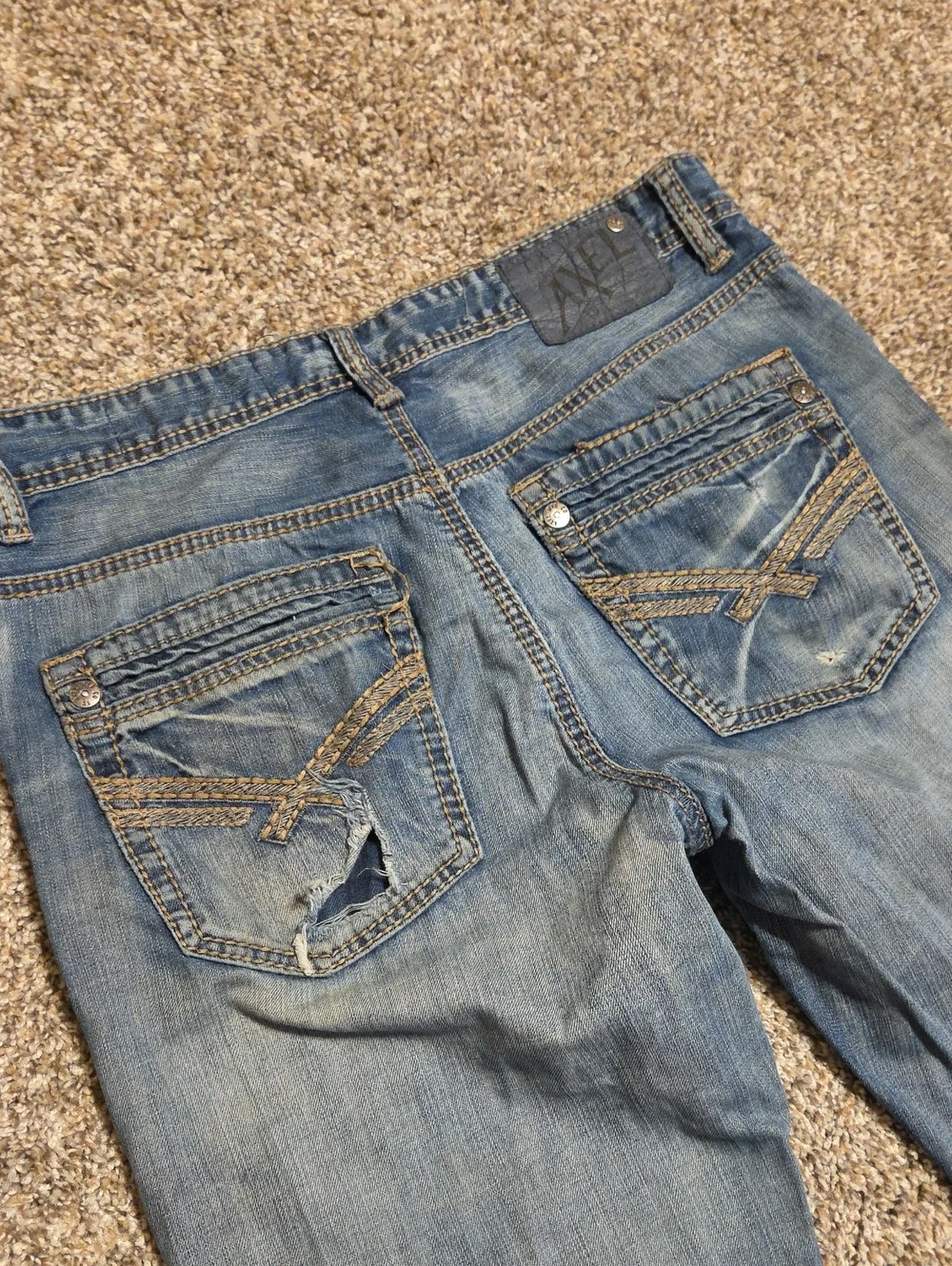 TK AXEL Men's Regular Straight Fit Distressed Jeans